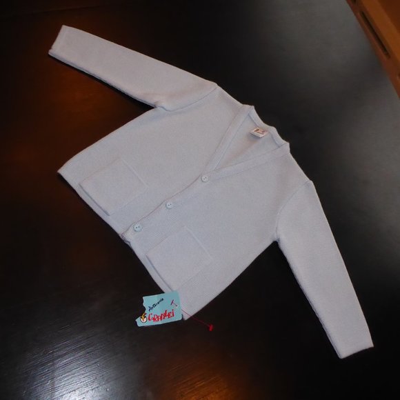 Artesania Granlei Little Boy Size 2 Light Blue Dressy Knit Sweater Cardigan - Picture 9 of 12